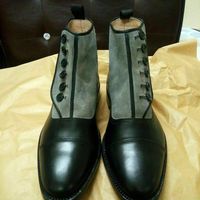 MENS HANDMADE BUTTON TOP BOOTS FORMAL DRESS FASHION TUXEDO OFFICE BUSINESS BOOTS - Thumbnail 3