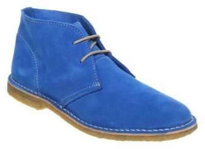 Men's Blue Suede ankle suede leather Chukka boots Men's dress leather crape sole