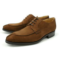 Handmade men brown shoes, suede leather shoes for men, men lace up leather shoes - Thumbnail 1
