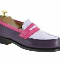 Handmade Men's Multi color Leather Shoes, Men round toe leather Loafer slip ons - Thumbnail 3