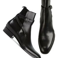 Handmade Men,s Jodhpurs Ankle High Boot, Men Buckle Leather Boots - Thumbnail 1