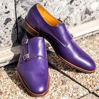 Men's Handmade Purple formal monk Shoes, Men dress shoes, Men leather Dress shoe - Thumbnail 2