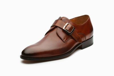 Men's Handmade Brown Leather Monk Strap Dress Fashion Shoes Stylish