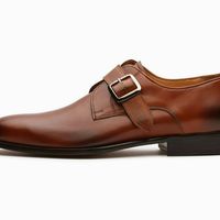 Men's Handmade Brown Leather Monk Strap Dress Fashion Shoes Stylish - Thumbnail 1