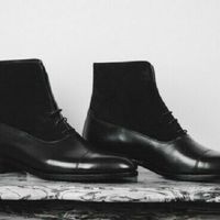 Handmade Men's Ankle Boots Men Antique black Ankle Boots, Leather & Suede boots - Thumbnail 4