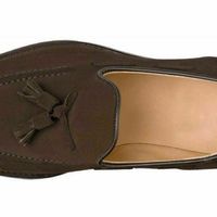 Mens Handmade Formal Shoes Tassels Brown Suede Loafers Moccasin Slip On Boots - Thumbnail 1