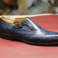 Handmade Two tone Shoes, Men formal Monk Shoes, Men wing tip shoes, Mens shoes - Thumbnail 4