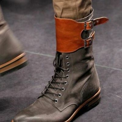 Handmade mens military style superb leather boots long men boot leather sole - Thumbnail 4