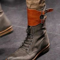 Handmade Mens Military Style Superb Leather Boots Long Men Boot leather Sole - Thumbnail 1