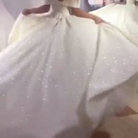 Sparkly Off the Shoulder White Wedding Dresses Bridal Gowns - Thumbnail 1