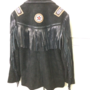 Men's New Western Black Suede Leather Jacket Fringes Beads-1