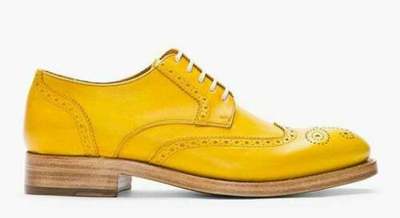 Men's handmade yellow leather brogue oxford wingtips oxford dress formal shoes