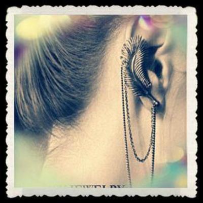 Feather ear cuff