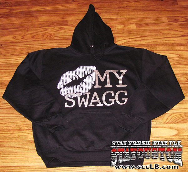 Kiss My Swagg Hoody (Black/White/Silver)