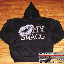 Kiss My Swagg Hoody (Black/White/Silver)
