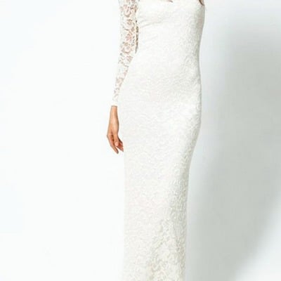 Long sleeve full length lace dress