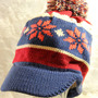 Snow Pattern Winter Newsboy Hat - Thumbnail 1