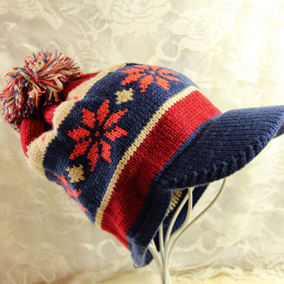 Snow pattern winter newsboy hat