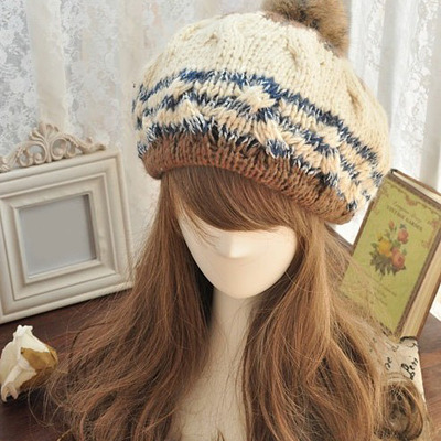Womens warm woven beanie