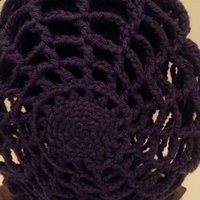 Crochet Slouchy Net Hat - Thumbnail 1