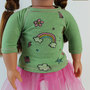 Pink & Green Knit 3/4 Raglan Sleeve Shirt for 18 Inch Dolls - itty.bitty-1