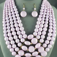 Lilac Dream Beaded Necklace - Thumbnail 1