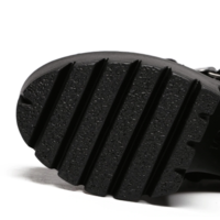 Black Chunky Heel Lace up Boots - Thumbnail 3