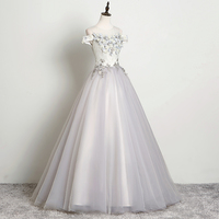 Elegant tulle lace prom gown formal dress - Thumbnail 1