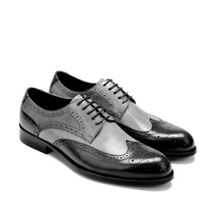 Sleek Blucher Full Brogue Wingtip Genuine Leather Men's Party Shoes