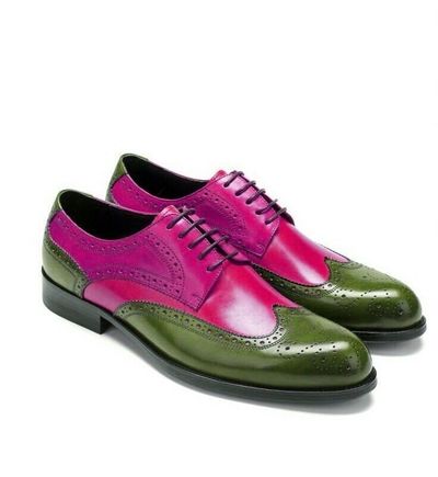 Sophisticated Multi Color Full Brogue Derby Superior Leather Wedding Shoes