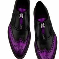 Customize Black Vivid Violet Zipper Closure Balmoral Pure Leather Business Shoes - Thumbnail 1