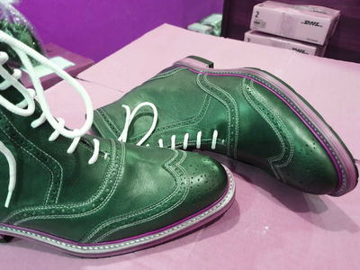 Luxury Hunter Green Medallion Wingtip High Ankle Premium Leather Men's Boots