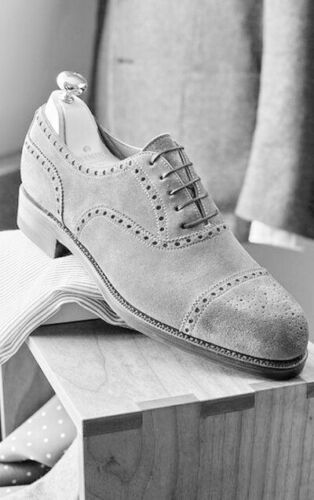 Customize Oxford Cap Toe Lace Up Closure Original Suede Leather Formal Shoes