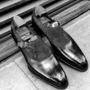 Professional Monk Strap Medallion Toe Suede Leather upper Throat Line Men's Shoe-4