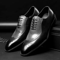 Oxford Stylish Medallion Pure Leather Men's Business Shoes Made By Hand - Thumbnail 4