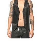 Studded PHILIPP PLEIN Leather VEST Biker Style Full Silver Studs Covered Mens - Thumbnail 1