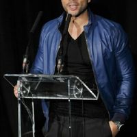 MEN LEATHER JACKET, JOHN LEGEND IN BLUE LEATHER JACKET - Thumbnail 1