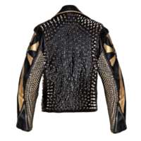 Mens Jacket New Unique Gold Silver Full Spiked Studded Real Leather Jacket - Thumbnail 1