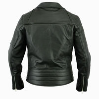 Mens style cafe racer leather jacket Men black leather biker motorcycle jacket - Thumbnail 1