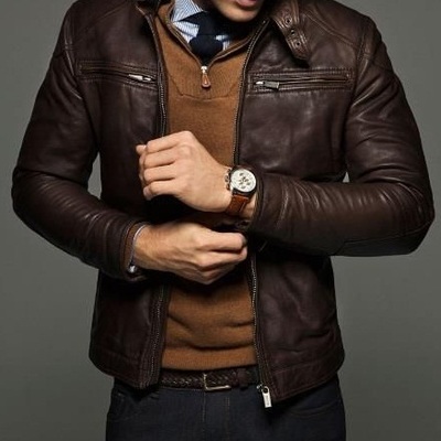 Men slim fit leather jacket,men jackets, biker leather jacket