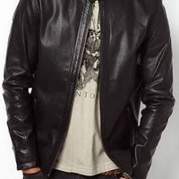Mens Leather Jacket, Mens leather jacket, bomber leather jacket mens - Thumbnail 4