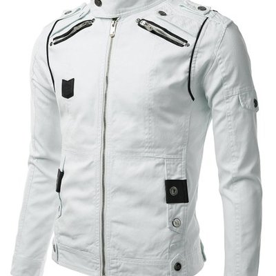 Womens biker jacket, white color motorcycle jacket, women biker jacket