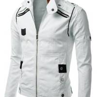 WOMENS BIKER JACKET, WHITE COLOR MOTORCYCLE JACKET, WOMEN BIKER JACKET - Thumbnail 1