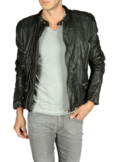 MENS BIKER LEATHER JACKET, LEATHER JACKET MEN'S