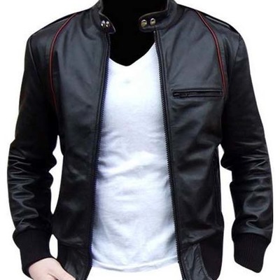 Men leather jacket, men biker leather jacket, black mens jacket