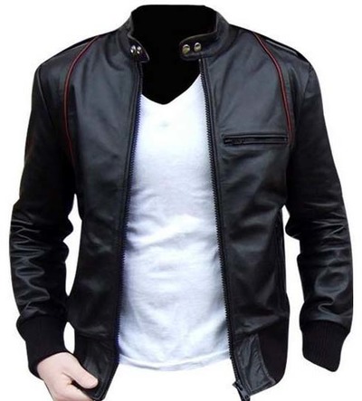 MEN LEATHER JACKET, MEN BIKER LEATHER JACKET, BLACK MENS JACKET