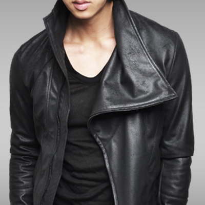 Classic black rick owens leather biker jacket