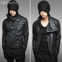 CLASSIC BLACK RICK OWENS LEATHER BIKER JACKET - Thumbnail 2