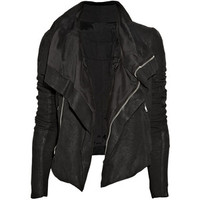 Women black leather jacket, women's leather jacket - Thumbnail 4
