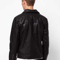 MEN'S BIKER LEATHER JACKET, BLACK LEATHER JACKET MENS - Thumbnail 1